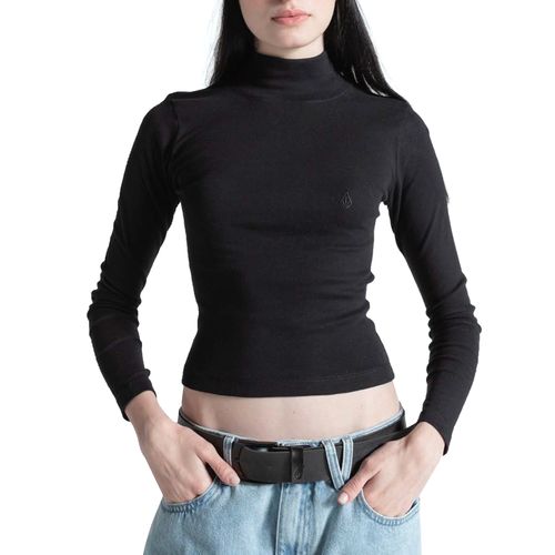 Blusa Feminina Volcom Manga Longa Mock Neck PRETO-VLTS020048- -1-